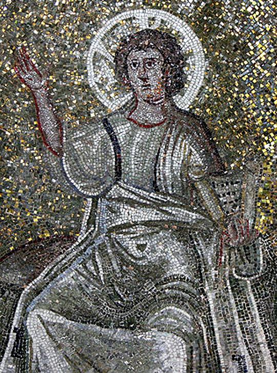 Απεικόνιση τού Ιησού (Βασιλική τού Σαν Λορέντζο στο Μιλάνο, 4ος αιώνας μ.Χ.)