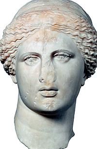 Χαραγμένος σταυρός στο κεφάλι τής θεάς Αφροδίτης