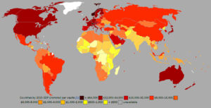 Το κατά κεφαλήν εισόδημα των χωρών του 2015
