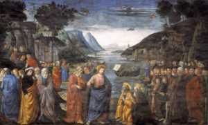 Domenico Ghirlandaio  (1448–1494), 'Calling of the Apostles', 1481
fresco painting Sistine Chapel, Vatican